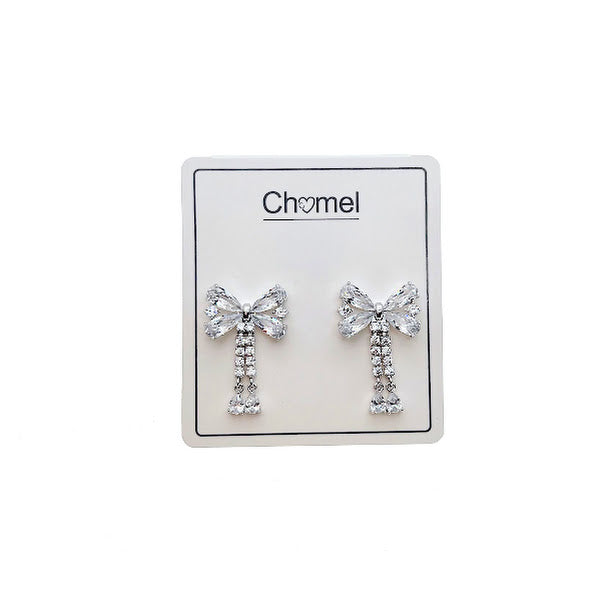 Ribbon Cubic Zirconia Earrings