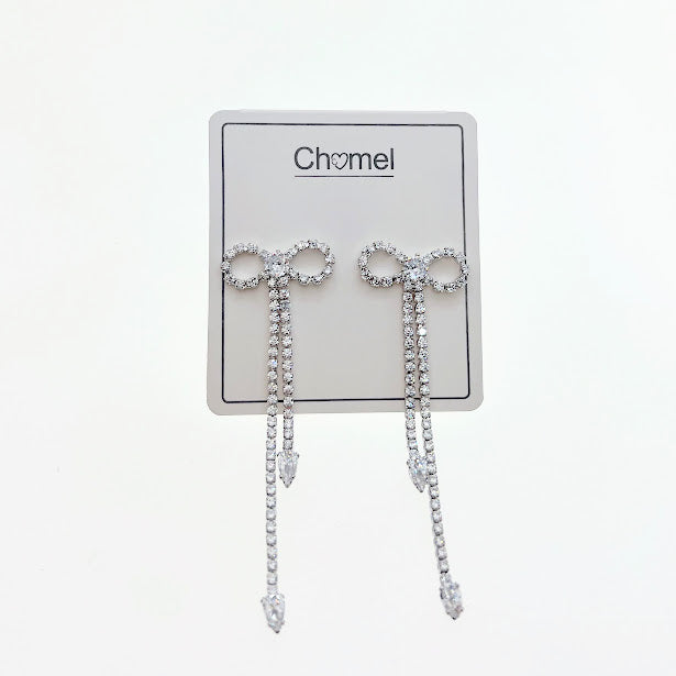 Ribbon Cubic Zirconia Earrings