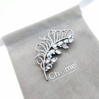 Leaf Cubic Zirconia Brooch