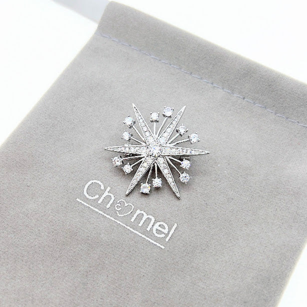 Starburst Cubic Zirconia Brooch