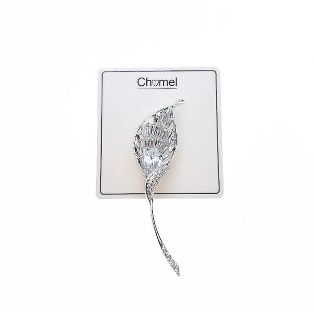 Leaf Cubic Zirconia Brooch