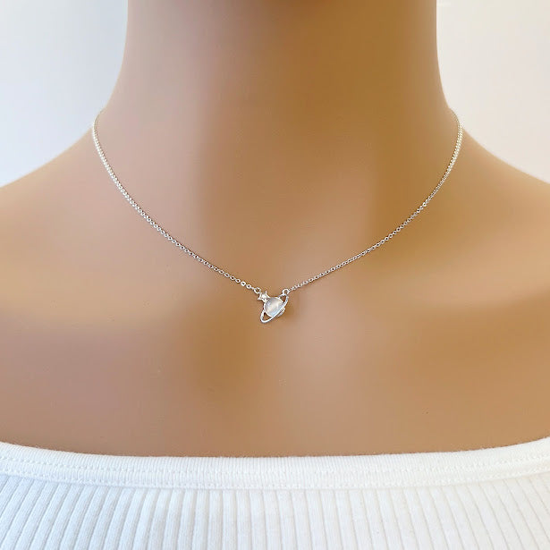 Planet Cubic Zirconia Necklace