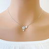 Simulated Moonstone Flower Necklace