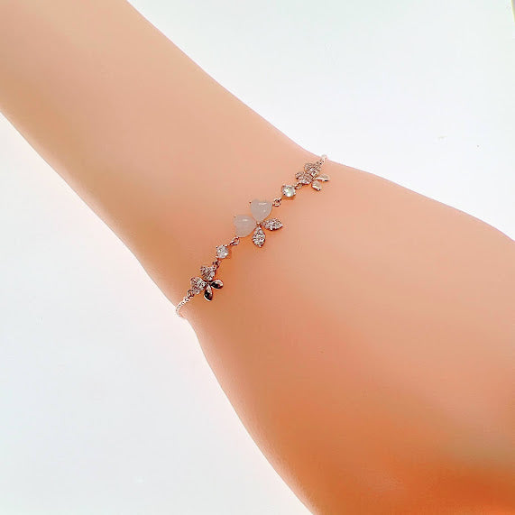 Butterfly Simulated Moonstone Bracelet