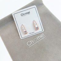 Cubic Zirconia Hoop Stud Earrings