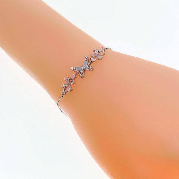 Butterfly Simulated Moonstone Bracelet