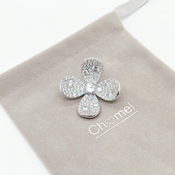 Flower Cubic Zirconia Brooch