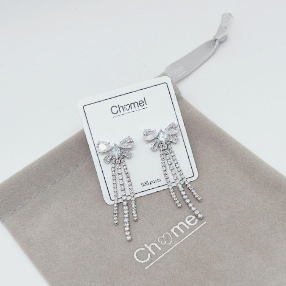 Ribbon Cubic Zirconia Earrings