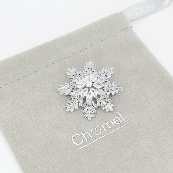 Snowflake Cubic Zirconia Brooch