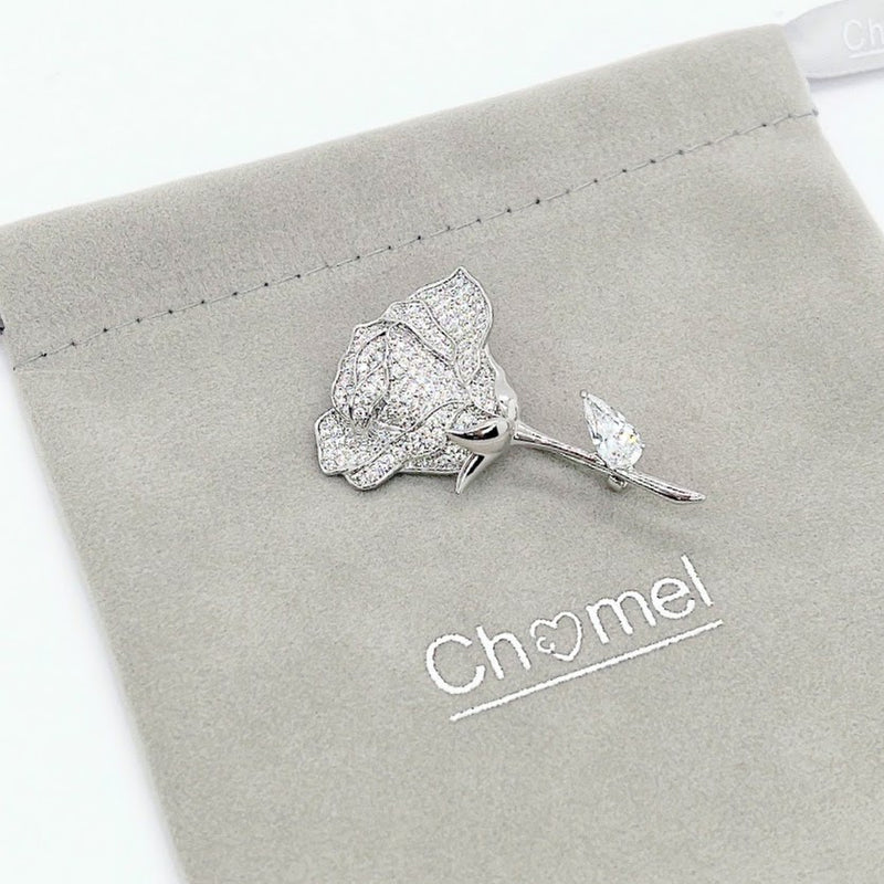 Flower Cubic Zirconia Brooch