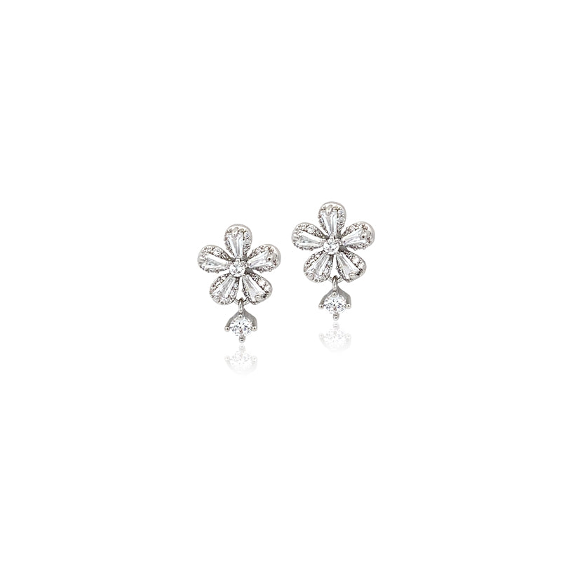 Flower Cubic Zirconia Earrings