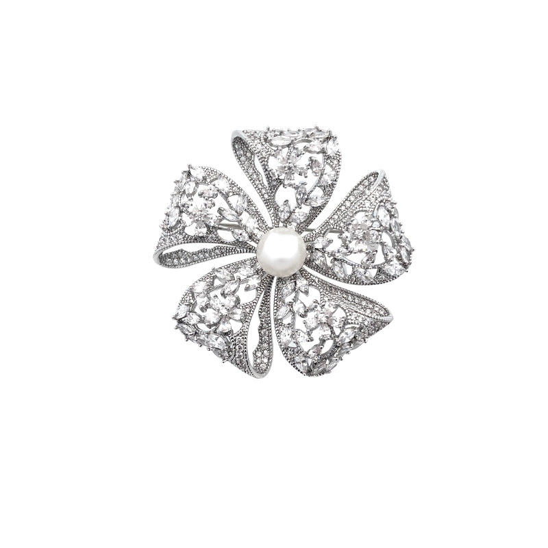 Petal Bow Freshwater Pearl Brooch