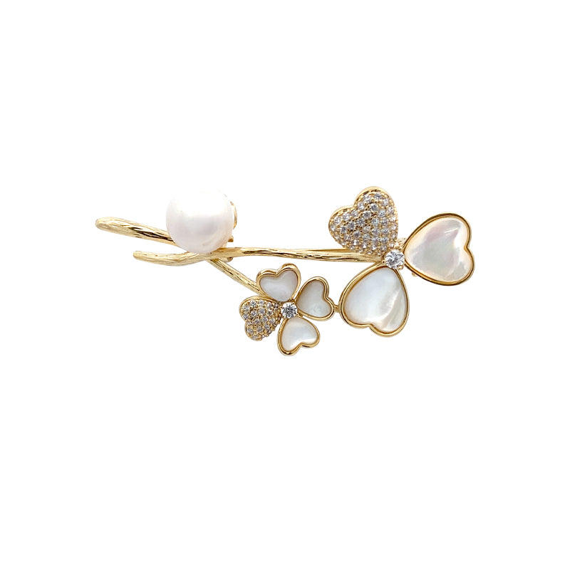 Flower Freshwater Pearl Brooch