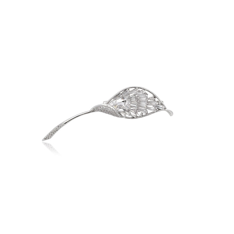 Leaf Cubic Zirconia Brooch