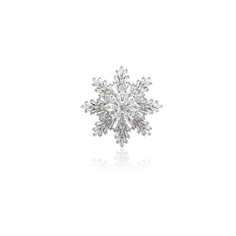 Snowflake Cubic Zirconia Brooch