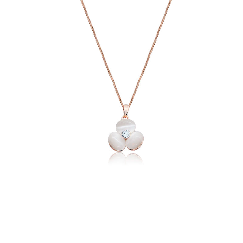 Flower Simulated Moonstone Necklace