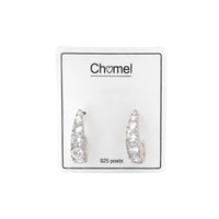 Cubic Zirconia Hoop Stud Earrings