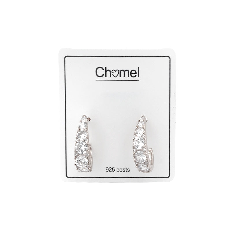 Cubic Zirconia Hoop Stud Earrings