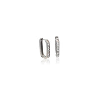 Cubic Zirconia Hoop Stud Earrings