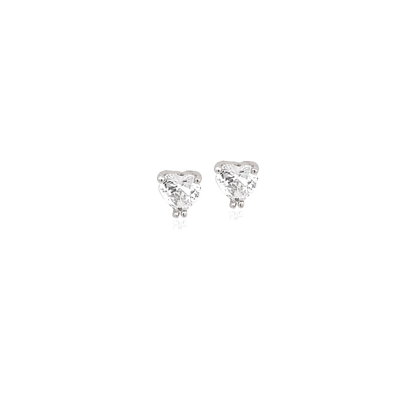 Heart 5mm Cubic Zirconia Stud Earring