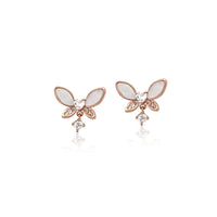 Butterfly Mother Of Pearl & Cubic Zirconia Earrings