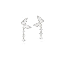 Butterfly Mother Of Pearl & Cubic Zirconia Earrings