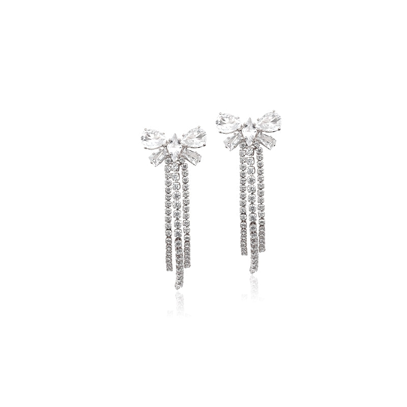 Ribbon Cubic Zirconia Earrings