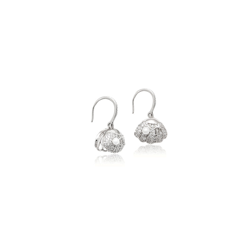 Shell Cubic Zirconia Earrings