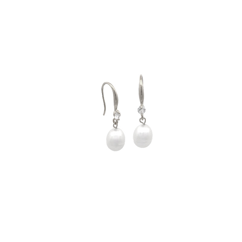 Freshwater Pearl & Cubic Zirconia Earrings