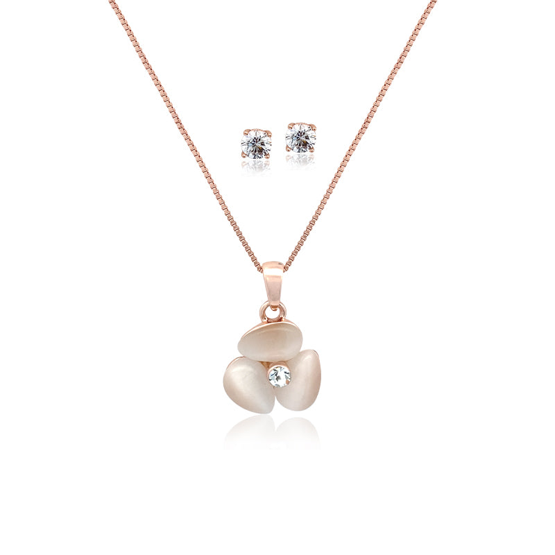 Flower Simulated Moonstone Set