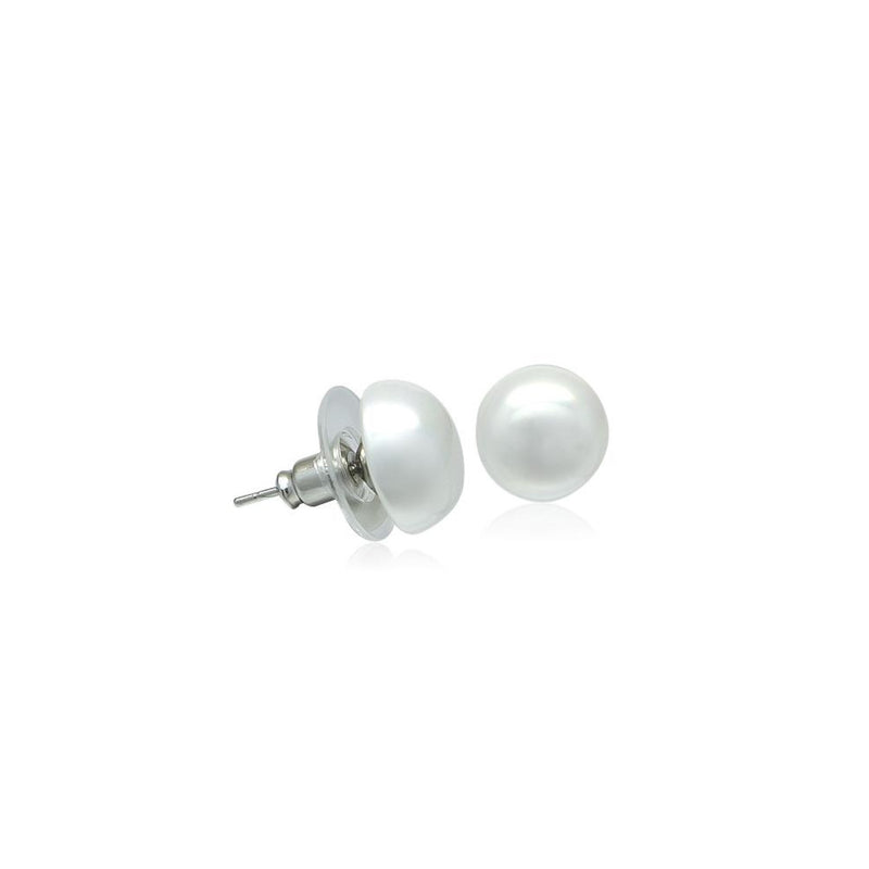 Simulated Pearl 6mm Button Earring.