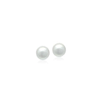 Simulated Pearl 6mm Button Earring.