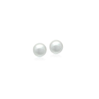 Simulated Pearl 8mm Button Earring.