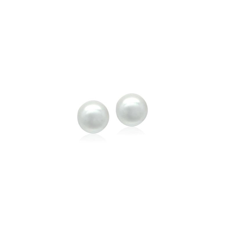 Simulated Pearl 8mm Button Earring.