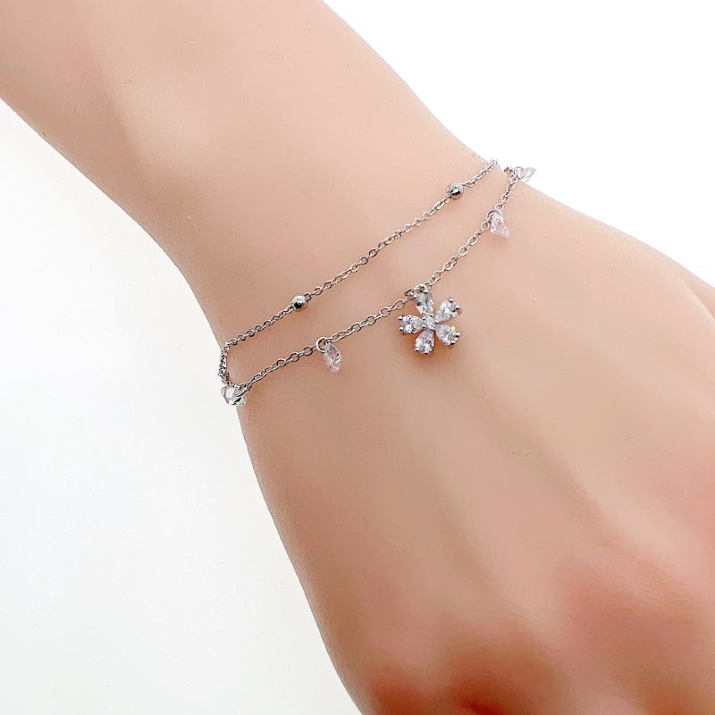 Flower Cubic Zirconia Bracelet - CHOMEL