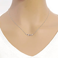 Leaf Cubic Zirconia Necklace - CHOMEL