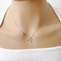 Moon & Star Cubic Zirconia Necklace - CHOMEL