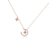 CHOMEL Cubic Zirconia Moon & Star Rosegold Necklace