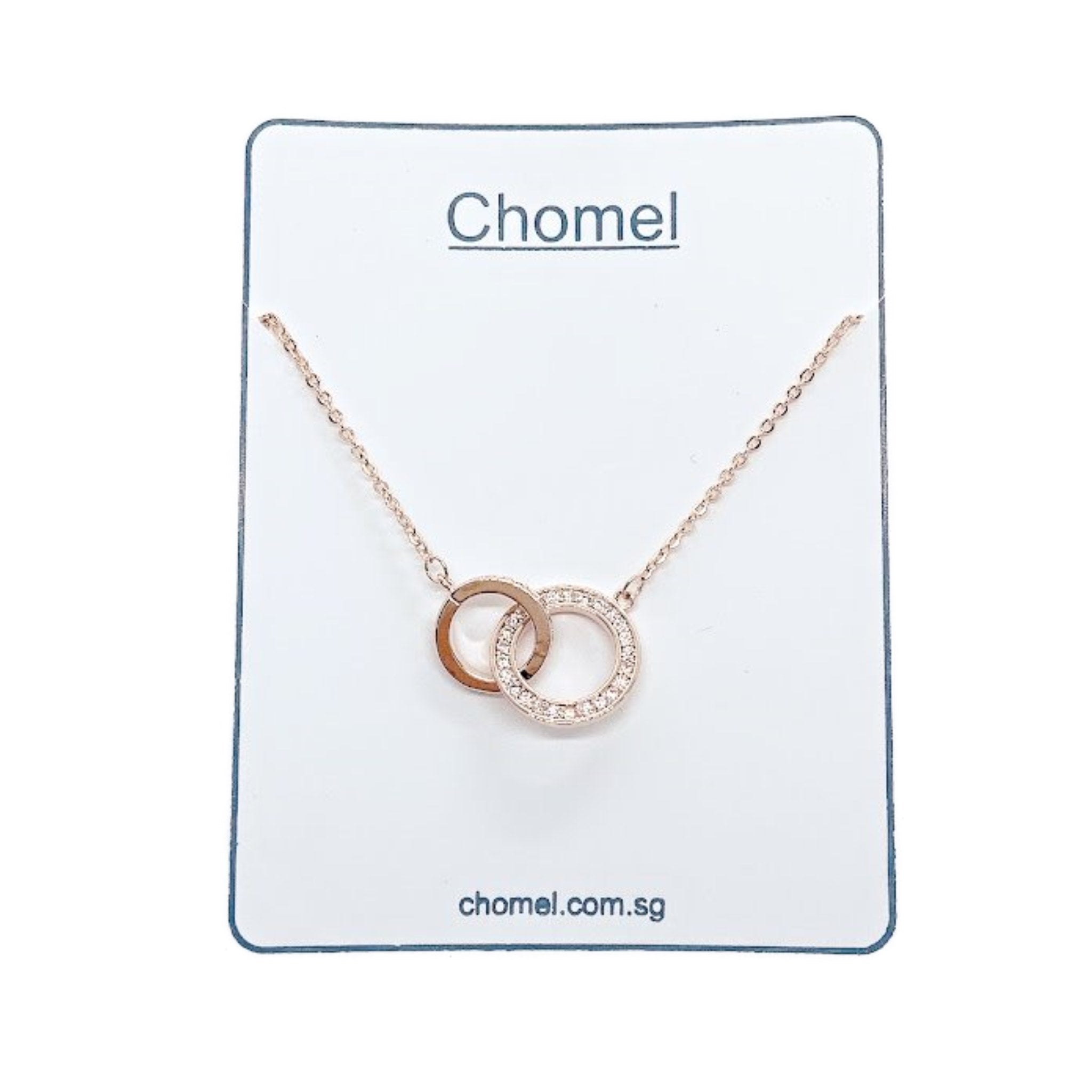 Gold necklace with deals 2 circles