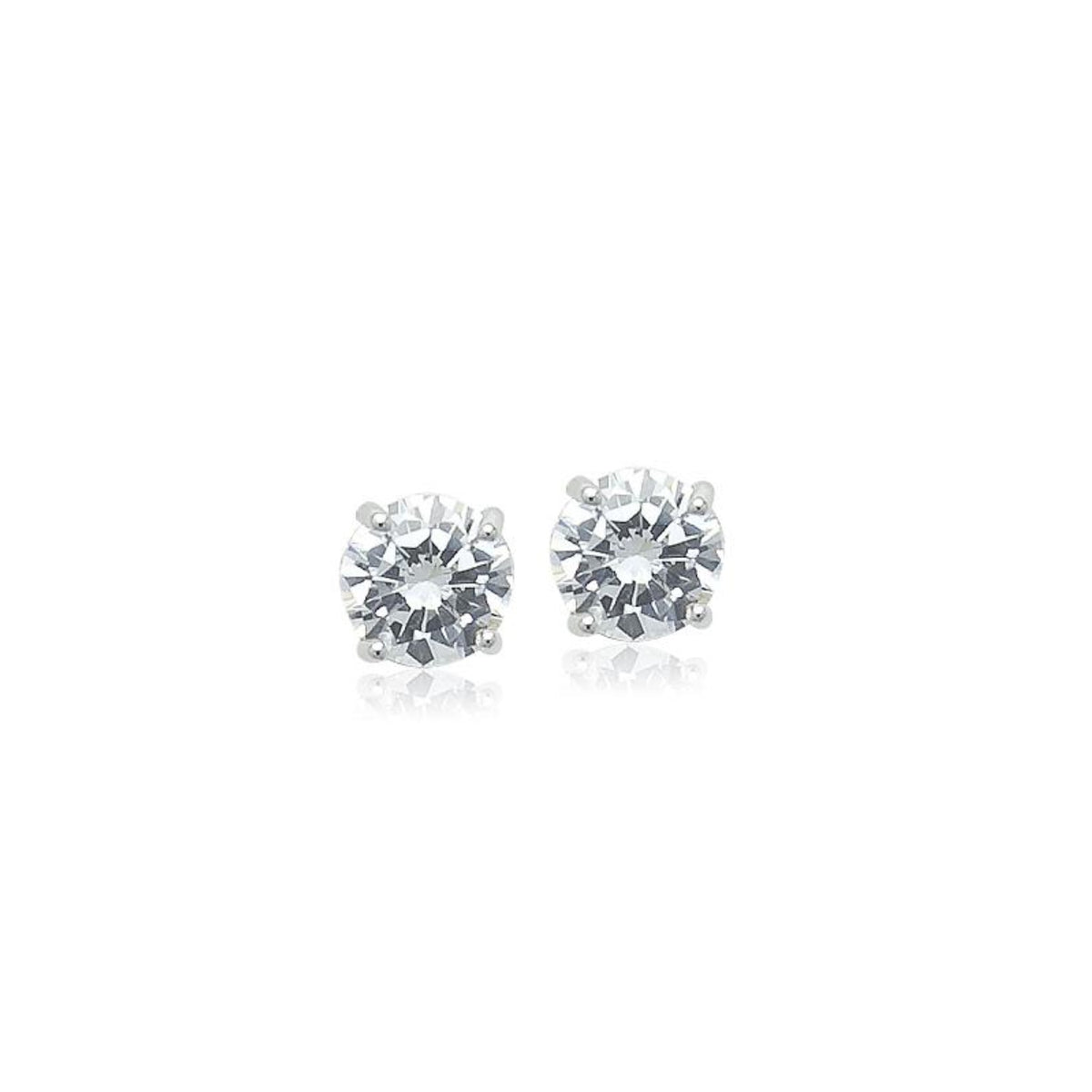 7mm Cubic Zirconia Solitaire Stud Earring.