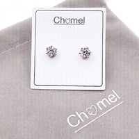 6mm Cubic Zirconia Solitaire Earring.