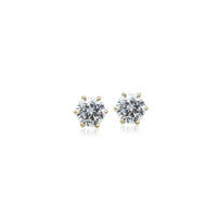 6mm Cubic Zirconia Solitaire Earring.