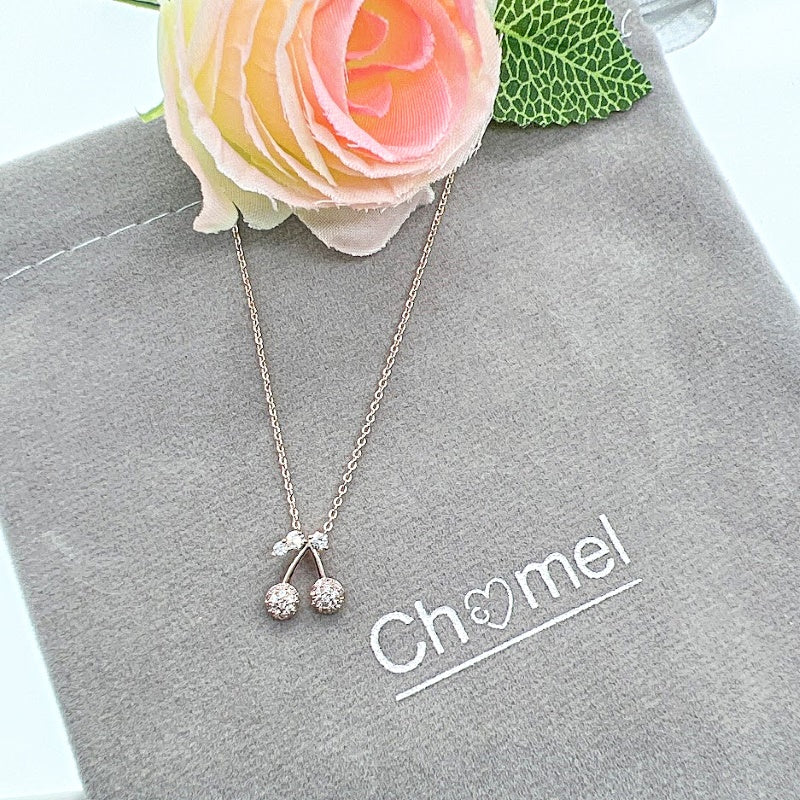 Cherry Cubic Zirconia  Necklace - CHOMEL