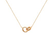 CHOMEL Cubic Zirconia 2 Interlocking Circles Rosegold Necklace