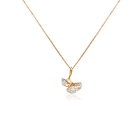 Gingko Leaf Cubic Zirconia Necklace - CHOMEL