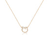 CHOMEL Cubic Zirconia Ribbon with Circle of Stars Rosegold Necklace