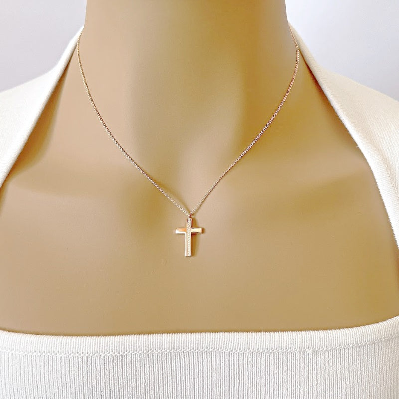 Mens cubic zirconia cross on sale necklace