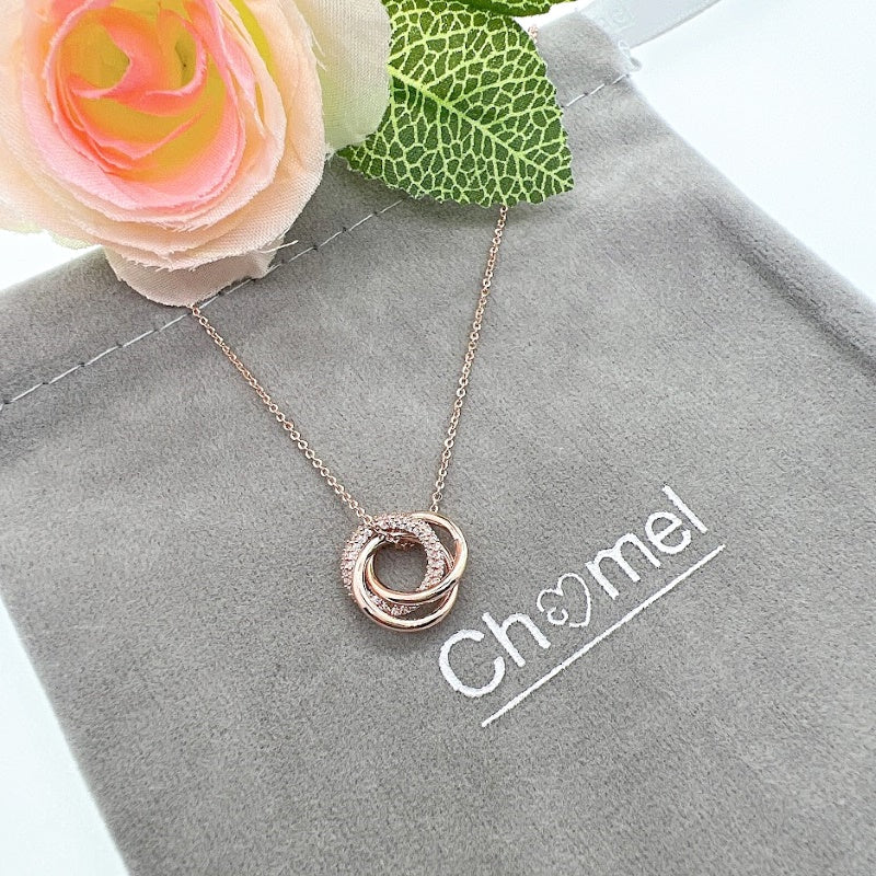 Interlocking  Cubic Zirconia Necklace - CHOMEL