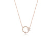 CHOMEL Cubic Zirconia Flower Round Rosegold Necklace