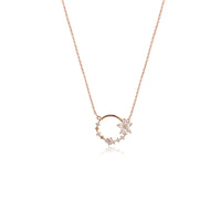 CHOMEL Cubic Zirconia Flower Round Rosegold Necklace